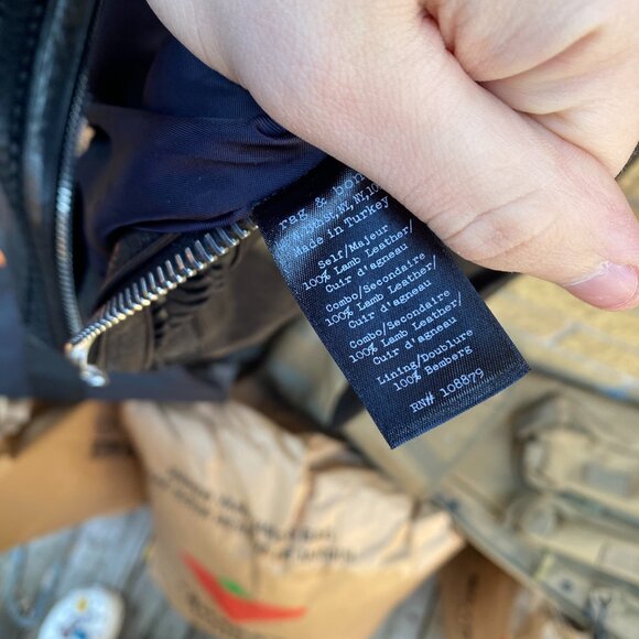 Rag & Bone Lambskin Biker Jacket Leather Size 6 Black Shirt - Picture 6 of 8